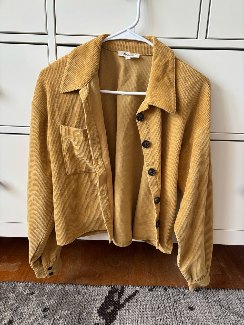 Madewell Knit Corduroy Crop Shirt-Jacket